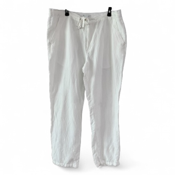 Cubavera Men's White Linen Pants with Drawstring - Picture 1 of 5
